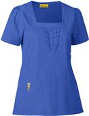 WonderWink Mink Four-Pocket Ruffle Neck Top