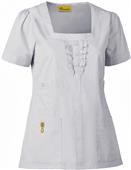 WonderWink Mink Four-Pocket Ruffle Neck Top