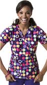 WonderWink Origins Dot's Fun Scrub Top