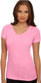 Next Level Pink Women's The Slub V-Neck T-Shirt