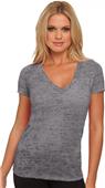 Next Level Women's Burnout Deep V-Neck T-Shirts