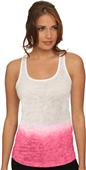 Next Level Pink Women's Ombre Burnout Razor Tanks
