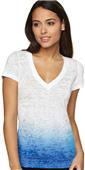 Next Level Women's Ombre Burnout Deep V T-Shirts