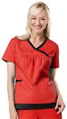 Mary Engelbreit Women's Basic Y-Neck Trimmed Top