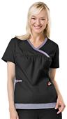 Mary Engelbreit Women's Basic Y-Neck Trimmed Top