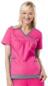 Mary Engelbreit Women's Basic Y-Neck Trimmed Top