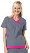 Mary Engelbreit Women's Basic Y-Neck Trimmed Top