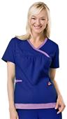 Mary Engelbreit Women's Basic Y-Neck Trimmed Top