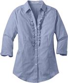 Port Authority Ladies Crosshatch Ruffle Shirts