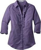 Port Authority Ladies Crosshatch Ruffle Shirts