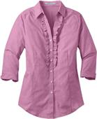 Port Authority Ladies Crosshatch Ruffle Shirts