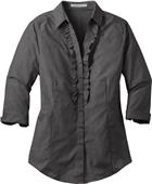 Port Authority Ladies Crosshatch Ruffle Shirts