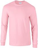 Gildan Pink Ultra Cotton Adult Long Sleeve T-Shirt