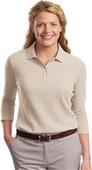 Port Authority Ladies Pique 3/4 Sleeve Polo