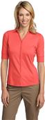 Port Authority Ladies Interlock Button-Front Polos
