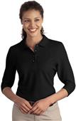 Port Authority Ladies Silk Touch 3/4-Sleeve Polos