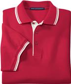 Port Authority Adult Silk Touch Stripe Trim Polos