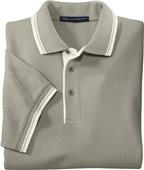 Port Authority Adult Silk Touch Stripe Trim Polos