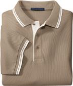 Port Authority Adult Silk Touch Stripe Trim Polos