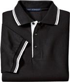 Port Authority Adult Silk Touch Stripe Trim Polos