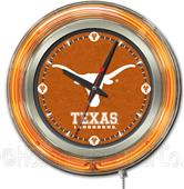 Holland University of Texas Neon Logo Clock