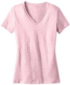 District Made Ladies' Perfect Weight Pink V Tees