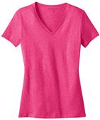 District Made Ladies' Perfect Weight Pink V Tees