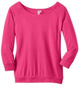 District Made Ladies' Modal Blend 3/4 Pink Raglan
