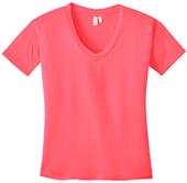 District Made Ladies' Modal Blend Pink V-Neck Tee