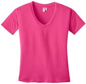 District Made Ladies' Modal Blend Pink V-Neck Tee