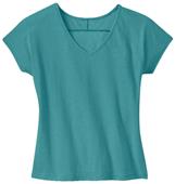 District Made Ladies Mini Stripe Dolman V-Neck Tee