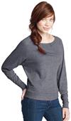 District Juniors Textured Wide Neck L/S Shirt