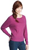 District Juniors Textured Wide Neck Pink L/S Shirt