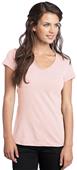 District Juniors Slub V-Neck Pink Tee Shirts