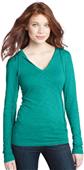 District Juniors Slub V-Neck Hoodie Shirt