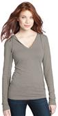 District Juniors Slub V-Neck Hoodie Shirt