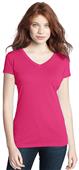 District Jrs Modal Blend Double V-Neck Pink Tee