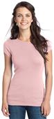 District Juniors 1x1 Rib Crewneck Pink Tee Shirts