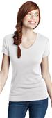 District Juniors 1x1 Rib V-Neck Tee Shirts