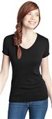 District Juniors 1x1 Rib V-Neck Tee Shirts