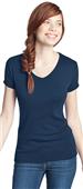 District Juniors 1x1 Rib V-Neck Tee Shirts