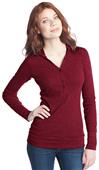 District Juniors Long Sleeve Thermal Henley Hoodie