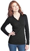 District Juniors Long Sleeve Thermal Henley Hoodie