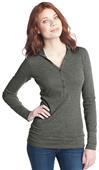 District Juniors Long Sleeve Thermal Henley Hoodie