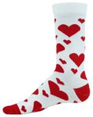Red Lion Crush Heart Pattern Crew Socks - Closeout Red Lion Crush Heart Pattern Crew Socks - Closeout