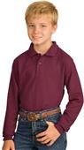 Port & Company Youth Long Sleeve Silk Touch Polos