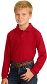 Port & Company Youth Long Sleeve Silk Touch Polos