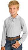 Port & Company Youth Long Sleeve Silk Touch Polos