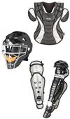 Pro Nine College Baseball Adult Catchers Gear Set