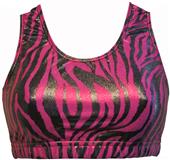 Gem Gear Pink Metallic Zebra Racer Back Sports Bra Gem Gear Pink Metallic Zebra Racer Back Sports Bra